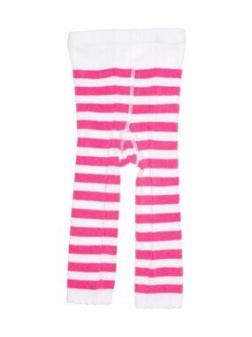 Pink White Striped Kid's Knit Leggings - Cute Baby Girl Toddler Punk Apparel NWT